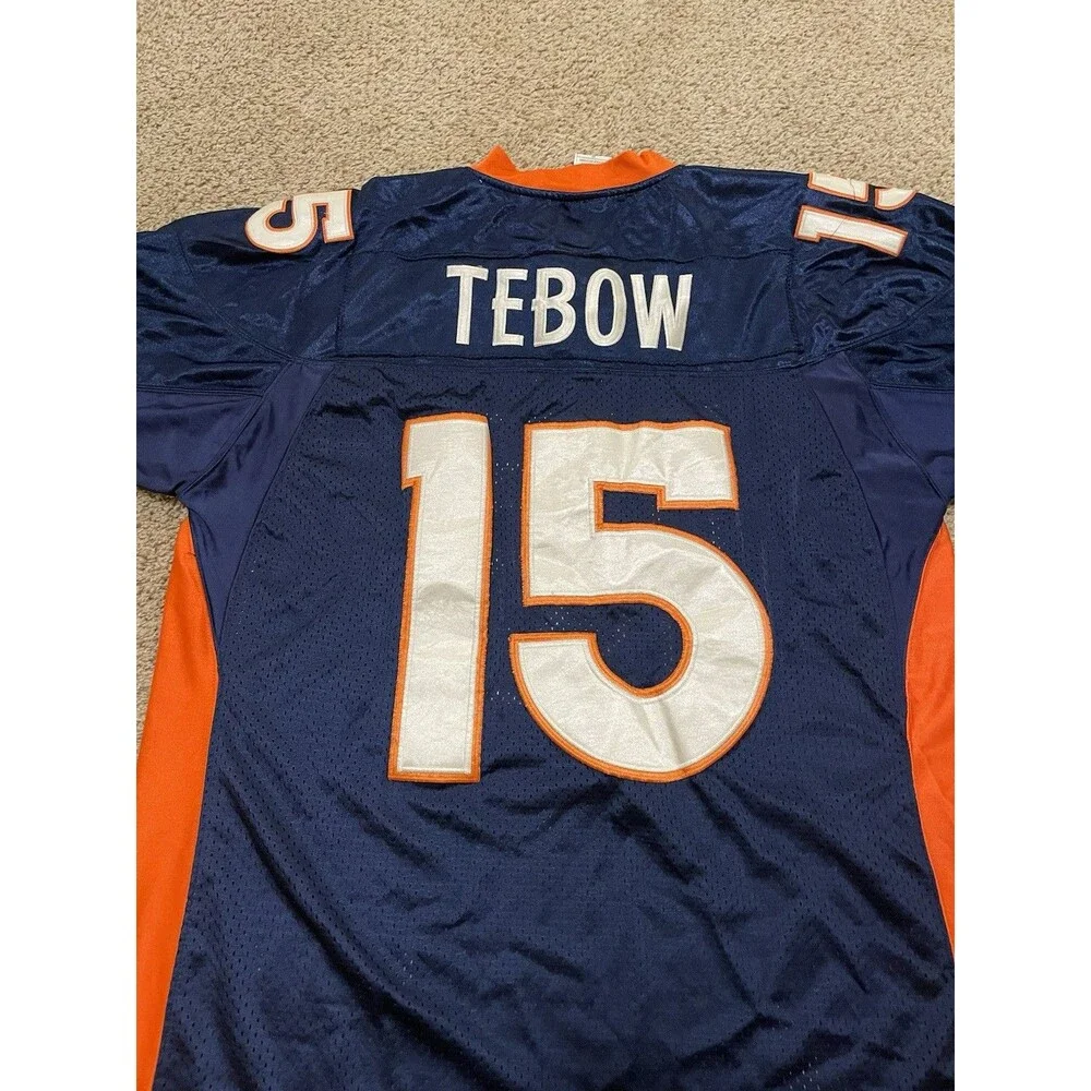 Authentic Denver Broncos #15 Tim Tebow Vintage NFL Football Jersey Mens Size 52 - Picture 3 of 6